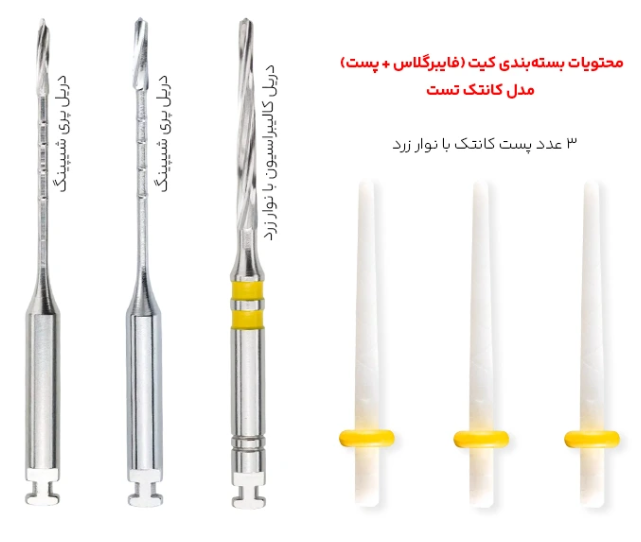  کیت تست فایبر پست Hahnenkratt Contec Test Fiber Post Kit 