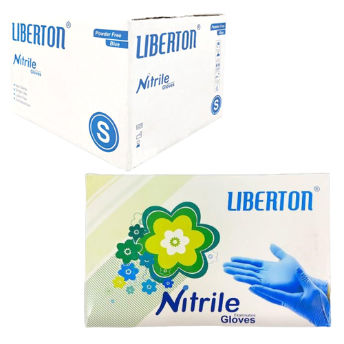  دستکش نیتریل بدون پودر کارتن 10 بسته ای Liberton 