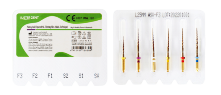 فایل روتاری طلایی طول 25 لاستردنت Lusterdent