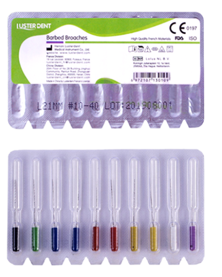 باربروچ طول 25 میل Lusterdent Barbed Broaches